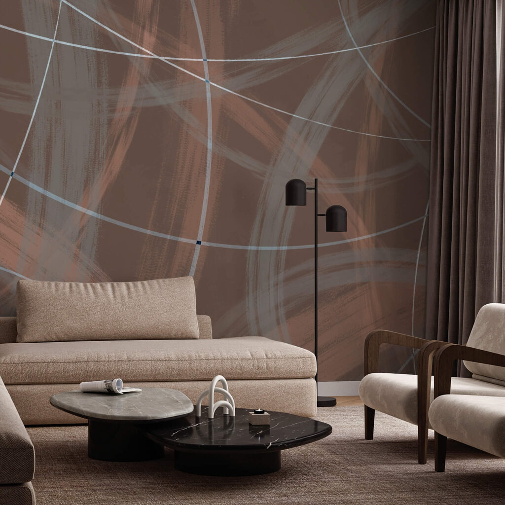 Καφέ και λευκό φόντο με γραμμές και κύκλους