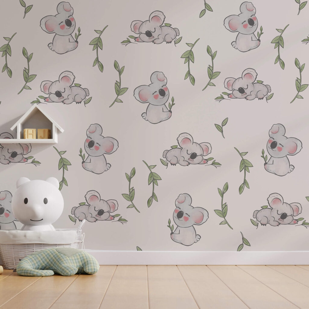 Μοτίβο από κοάλα και φύλλα