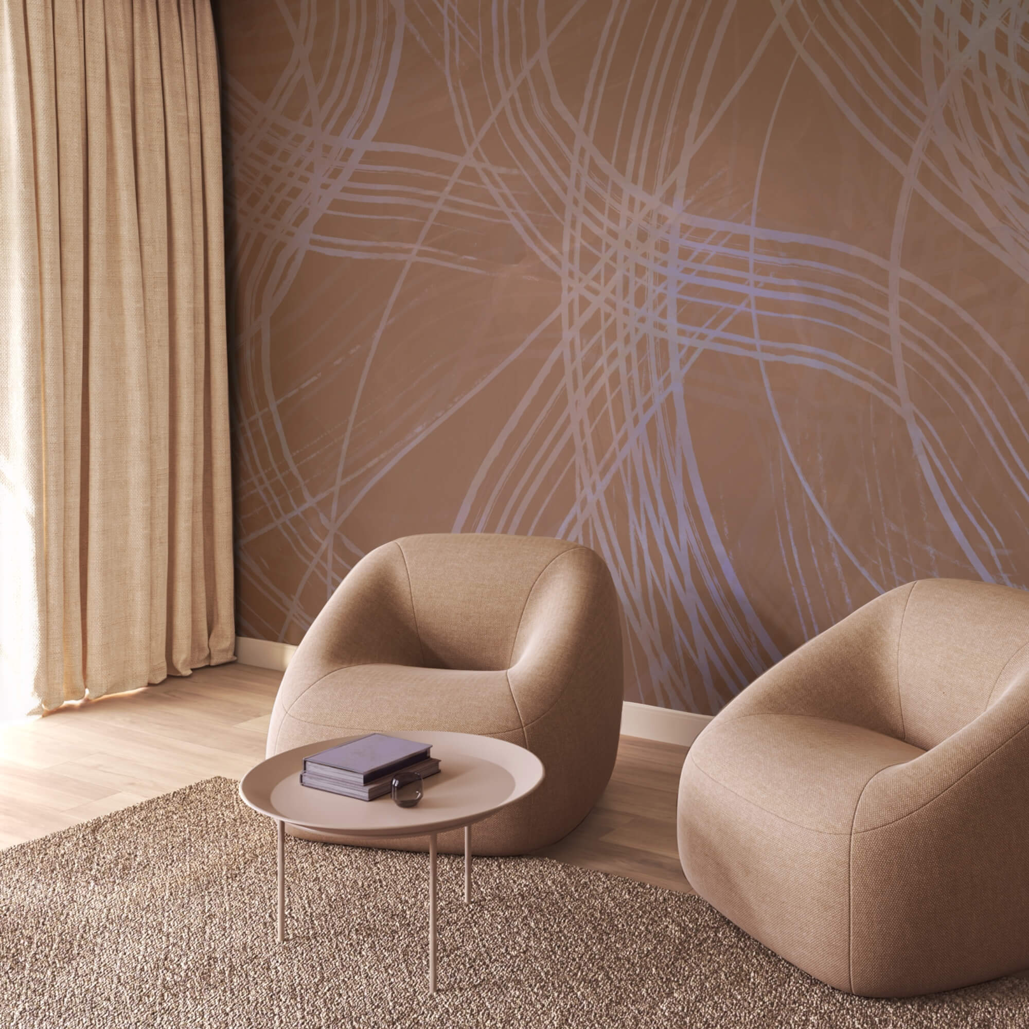 Καφέ επιφάνεια με λευκές γραμμές