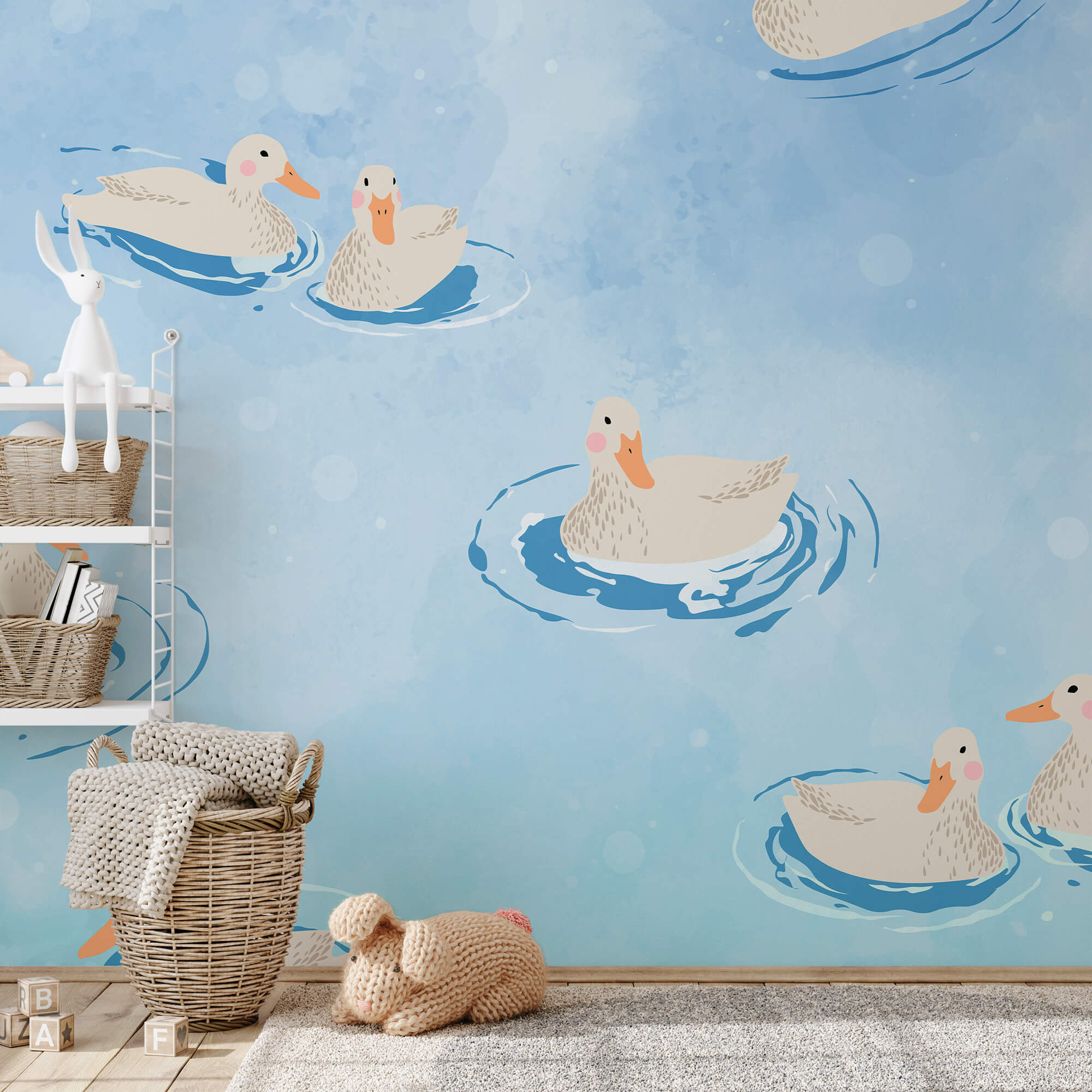 Ομάδα από πάπιες που κολυμπούν στο νερό