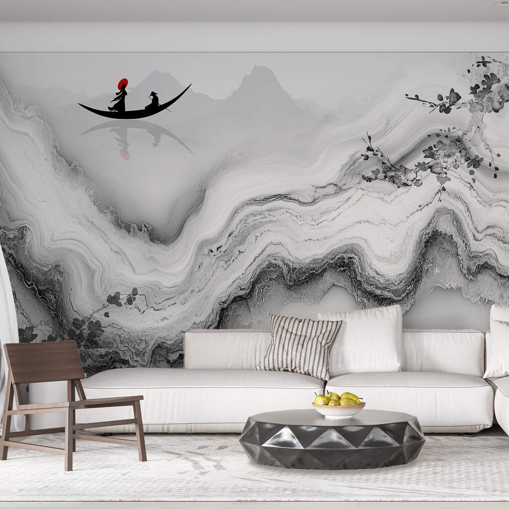 Ζωγραφική μιας γυναίκας σε μια βάρκα