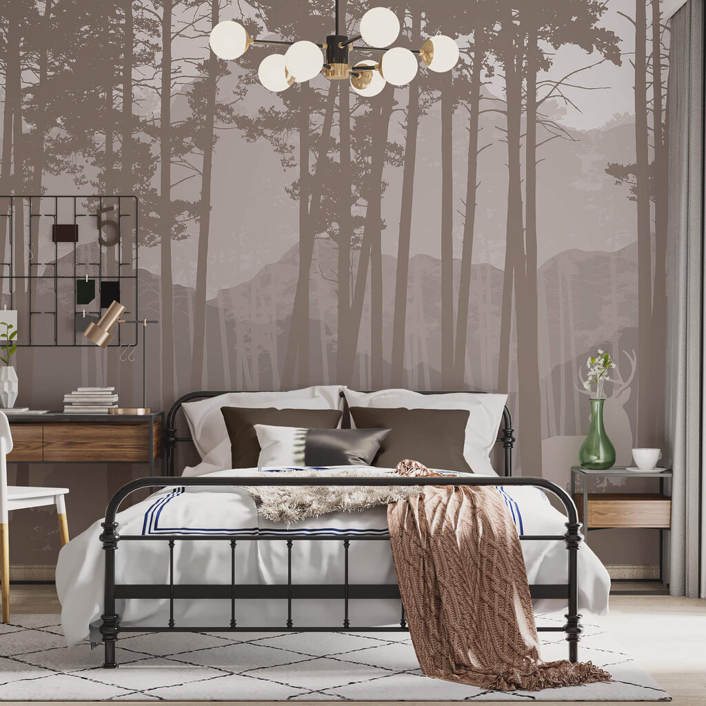 Ομάδα ελαφιών σε δάσος