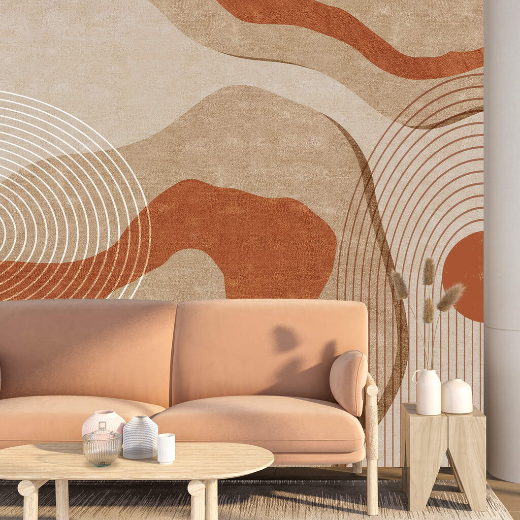 Καφέ και λευκό αφηρημένη τέχνη