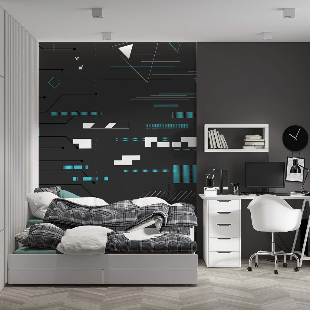 Μαύρο φόντο με πολλές γραμμές και τελείες