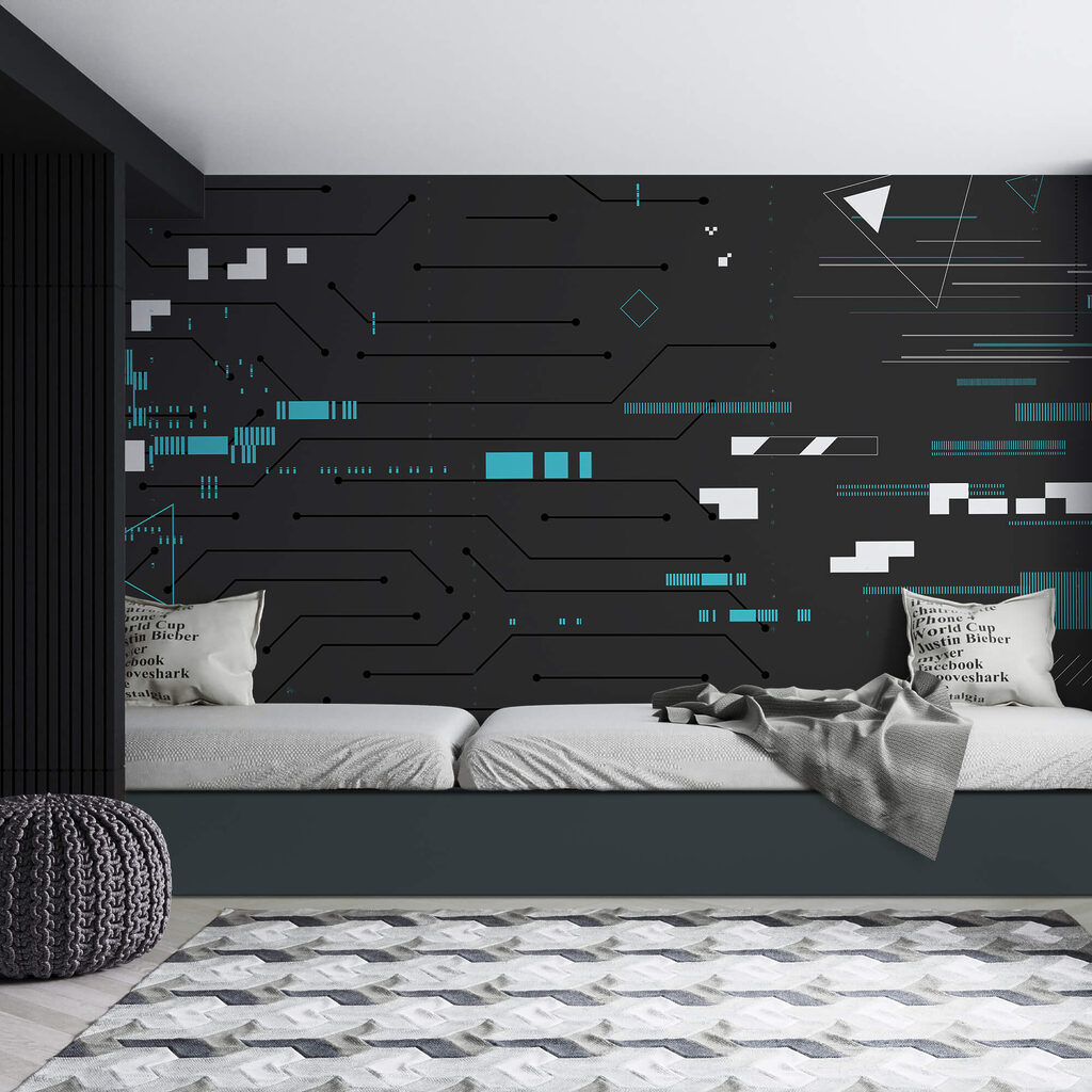 Μαύρο φόντο με πολλές γραμμές και τελείες