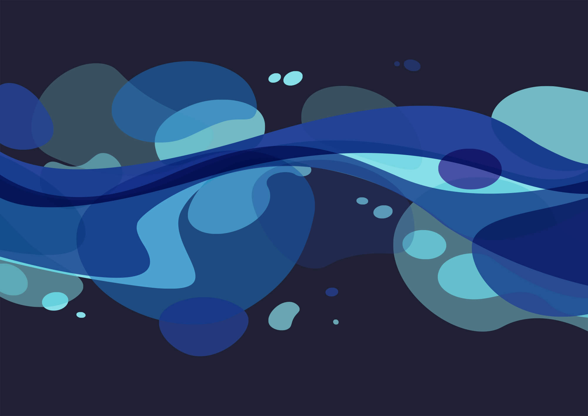 Blue and white swirly design