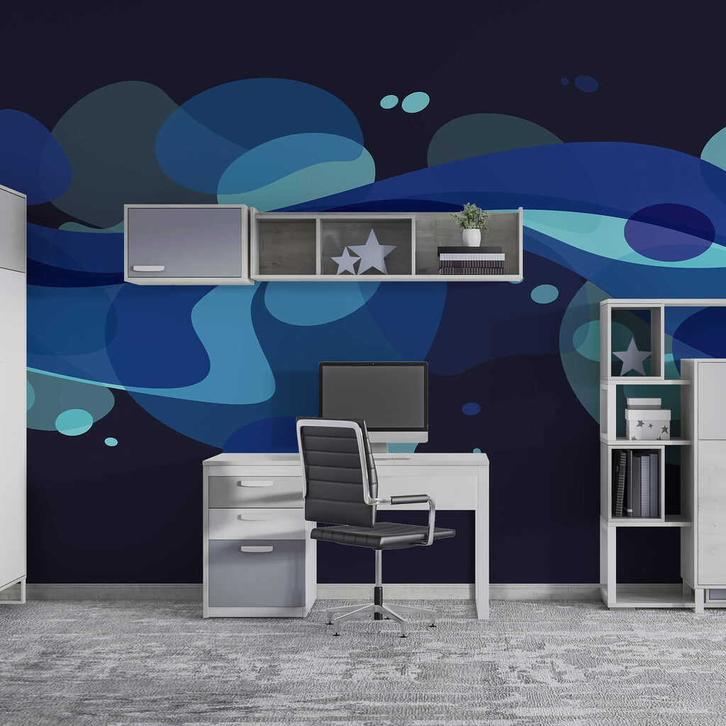 Μπλε και λευκό στροβιλώδες σχέδιο