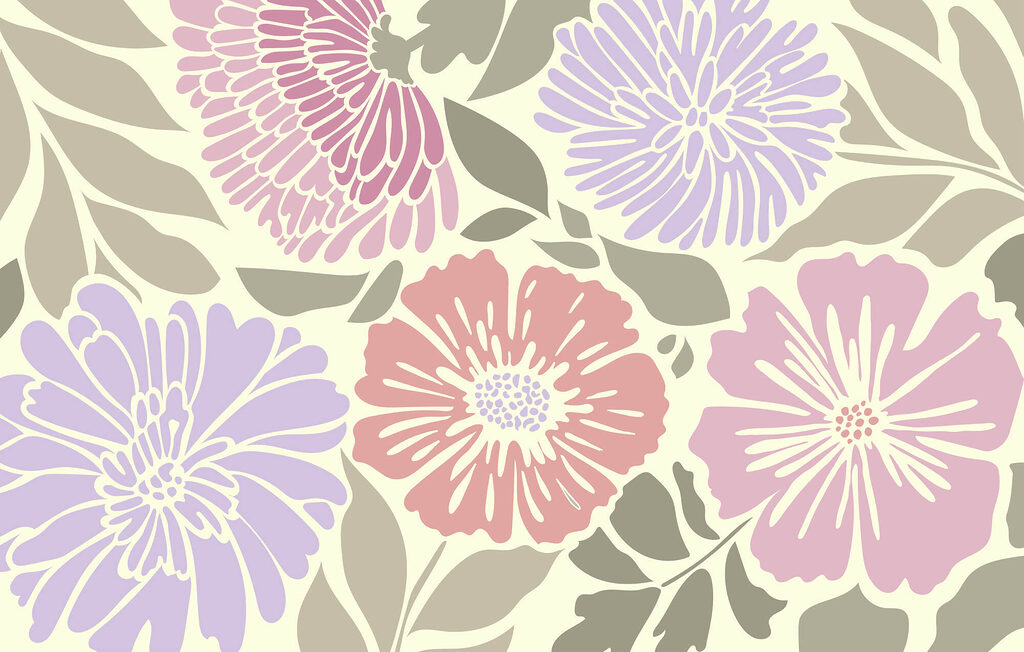 Πολύχρωμο floral μοτίβο με φύλλα Πολύχρωμο floral μοτίβο με φύλλα