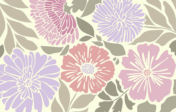 Πολύχρωμο floral μοτίβο με φύλλα Πολύχρωμο floral μοτίβο με φύλλα