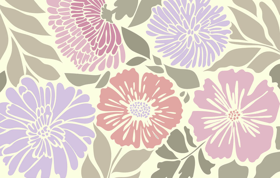 Πολύχρωμο floral μοτίβο με φύλλα