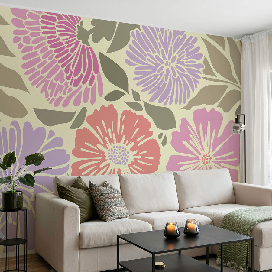 Πολύχρωμο floral μοτίβο με φύλλα