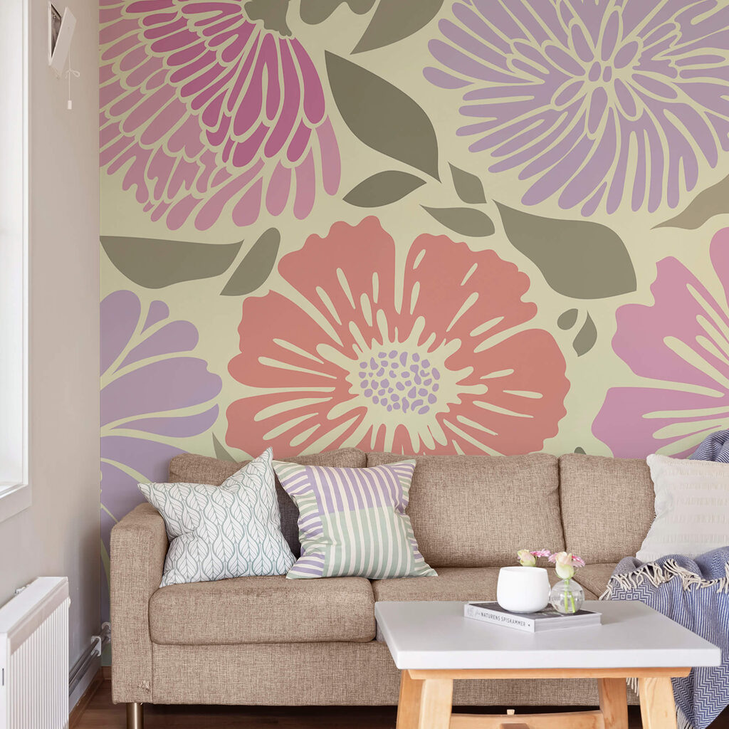 Πολύχρωμο floral μοτίβο με φύλλα