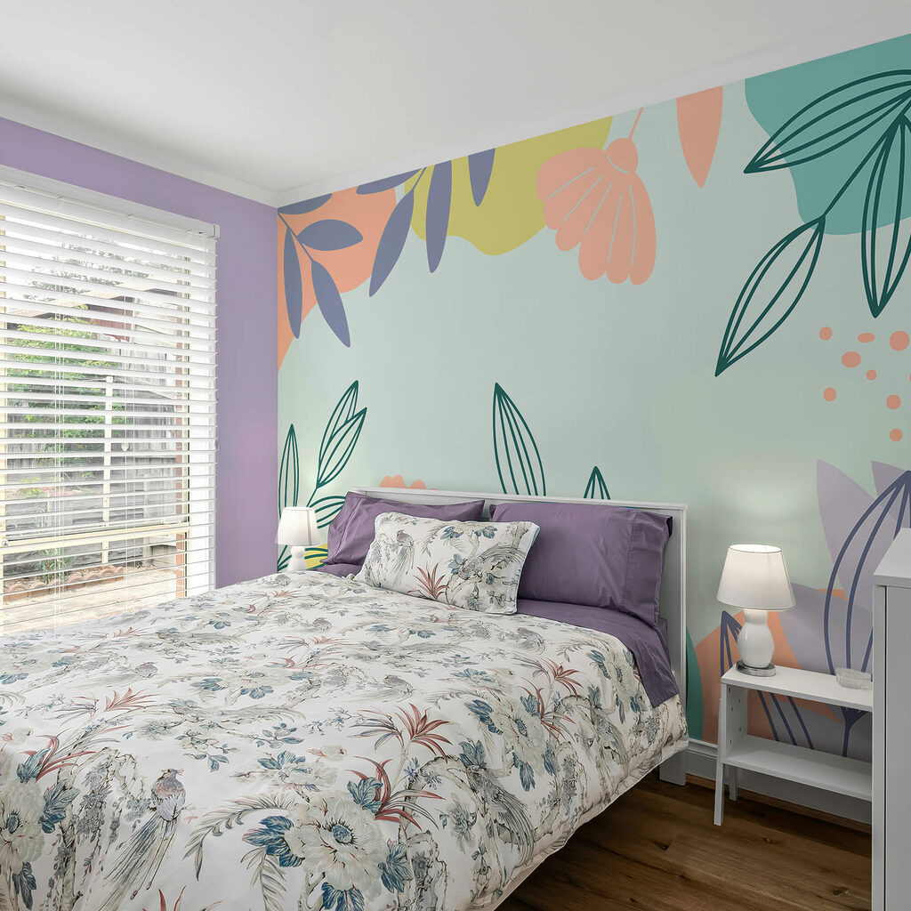 Πολύχρωμο floral μοτίβο με φύλλα