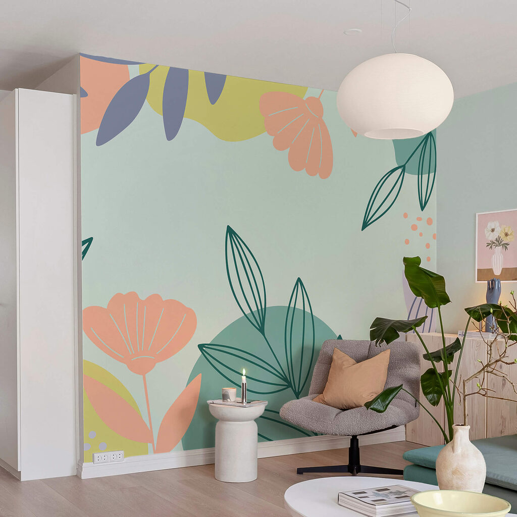 Πολύχρωμο floral μοτίβο με φύλλα