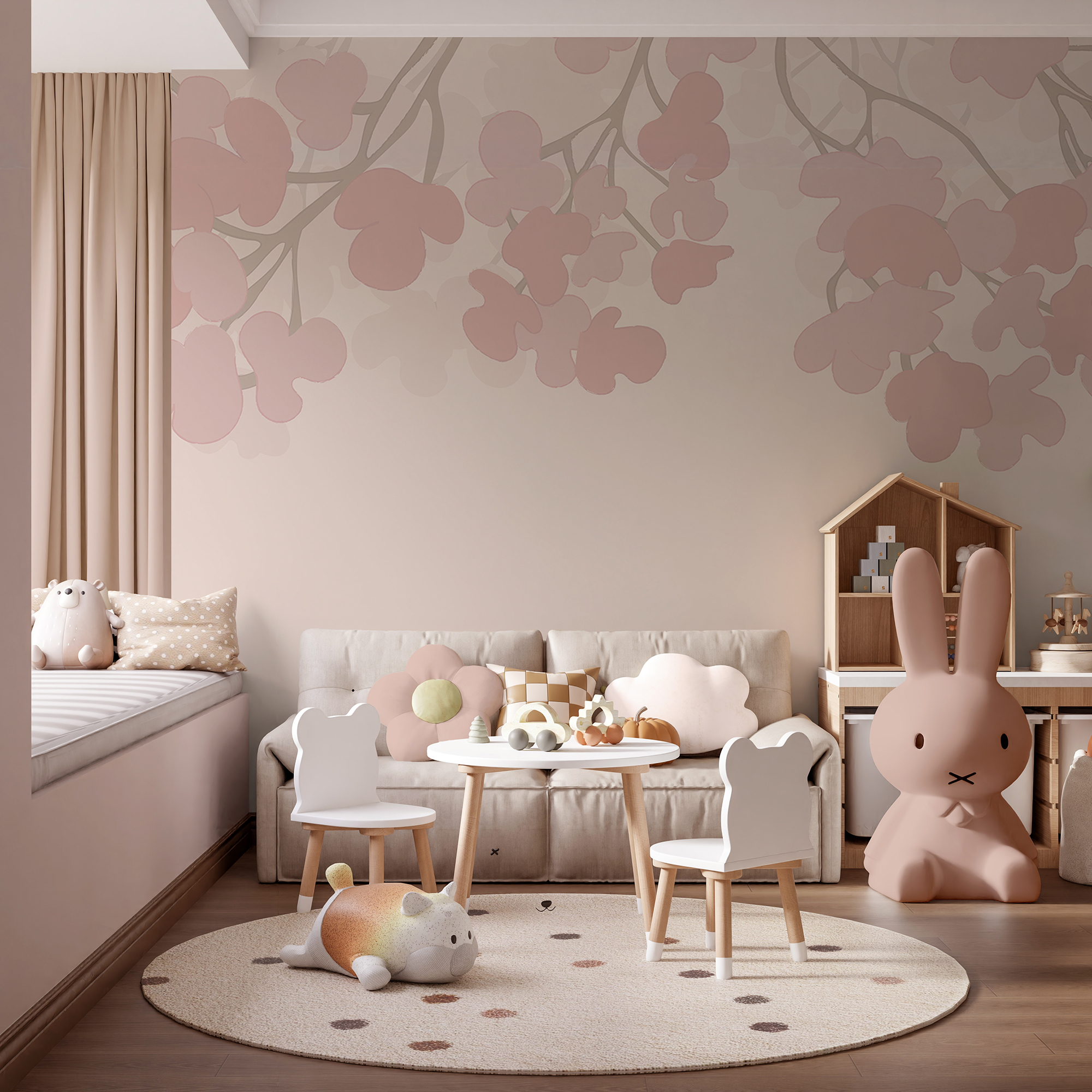 Ροζ λουλούδια σε λευκό φόντο