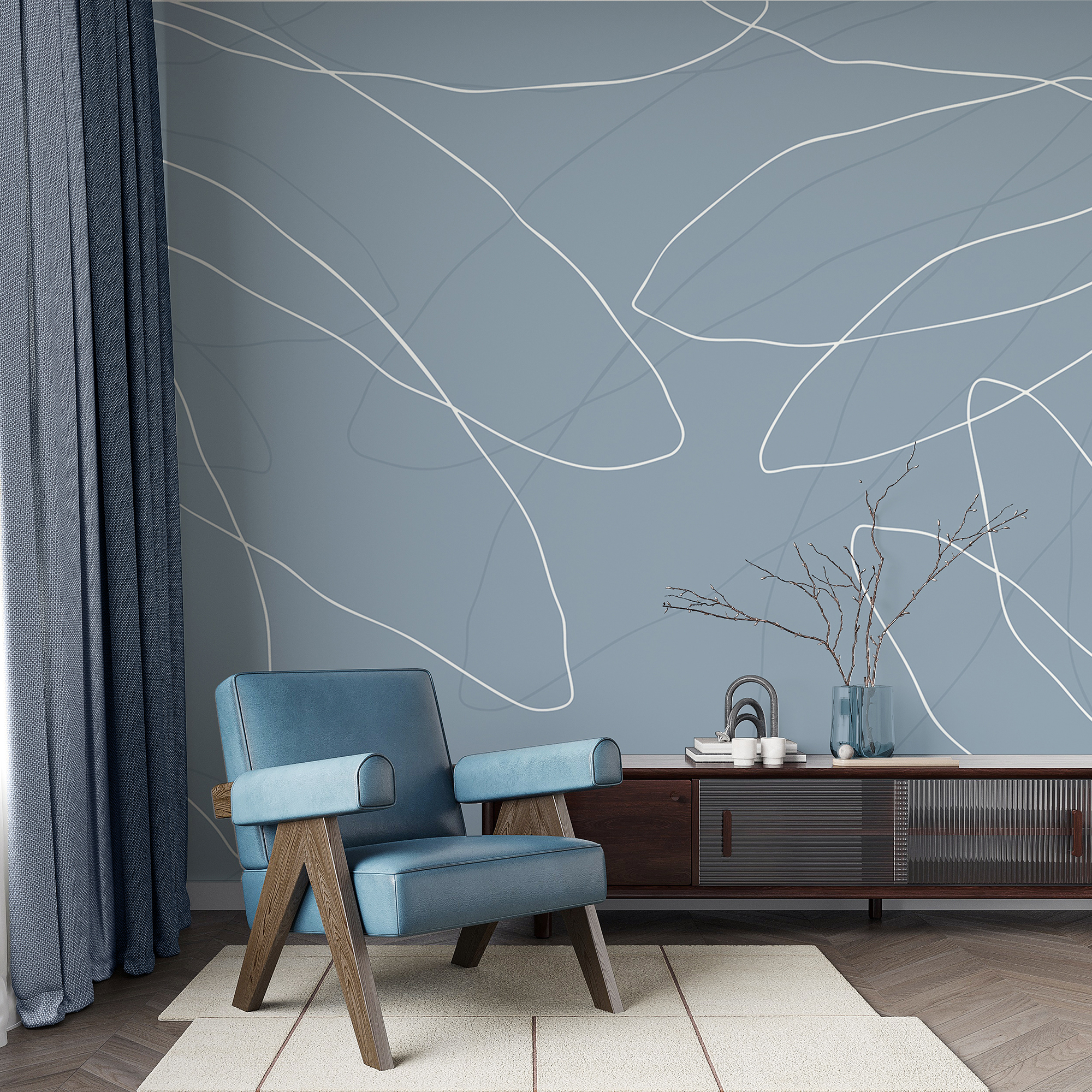 Μπλε φόντο με λευκές γραμμές