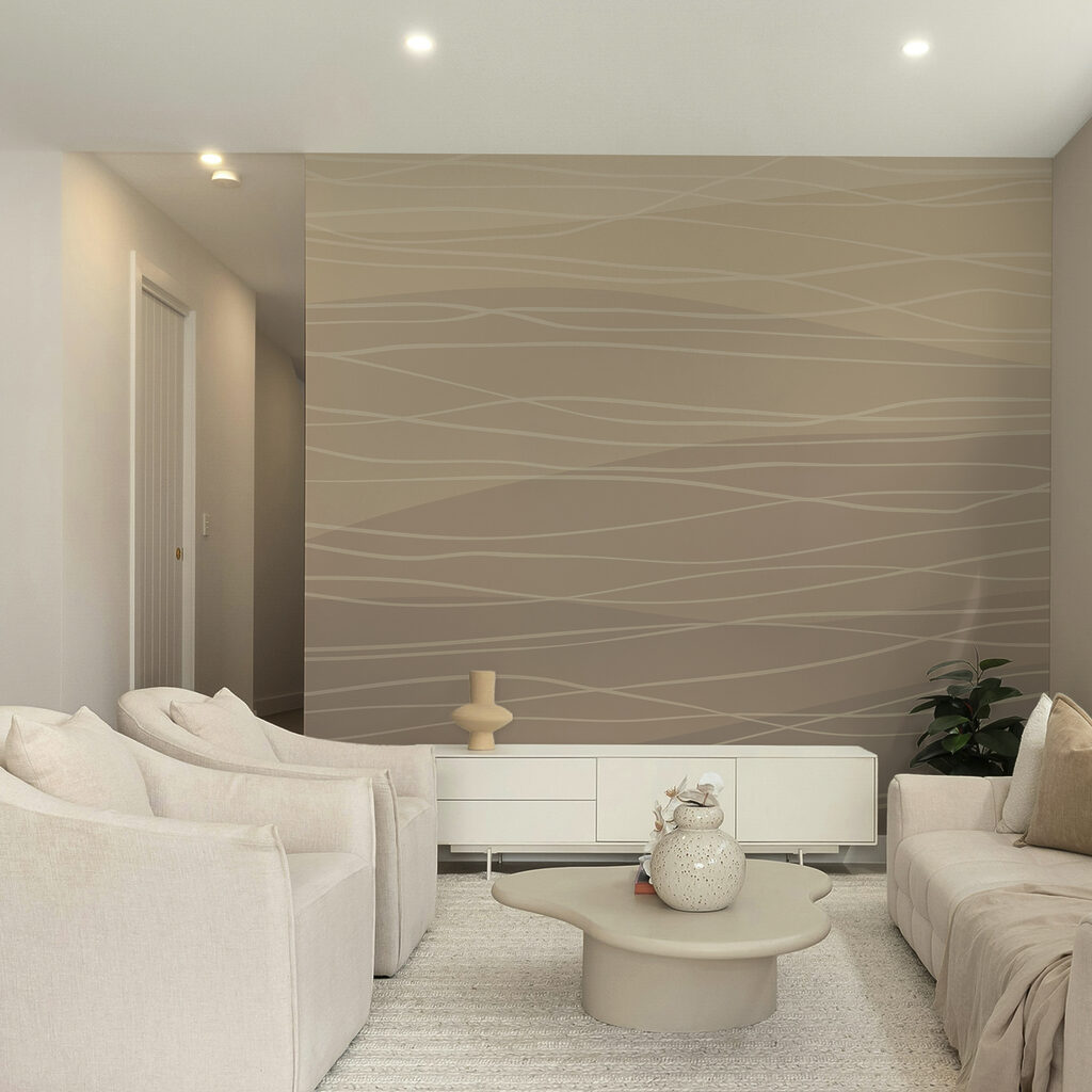 Καφέ και λευκές κυματιστές γραμμές