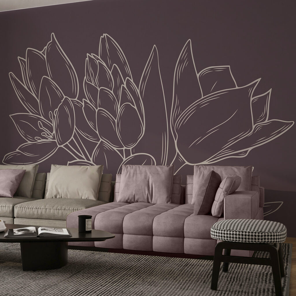 Ντελικάτα άνθη σε πλούσιο φόντο