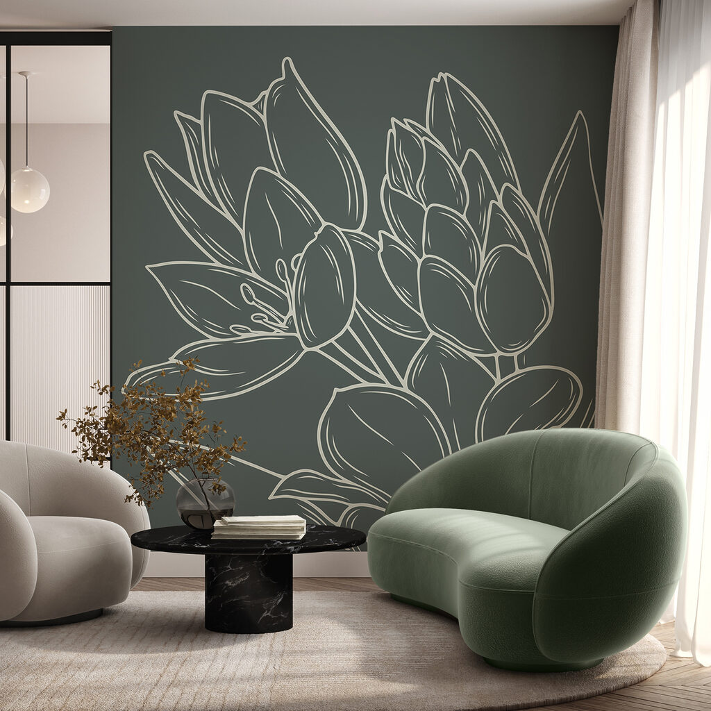 Σχέδιο λουλουδιών σε ένα φυτό