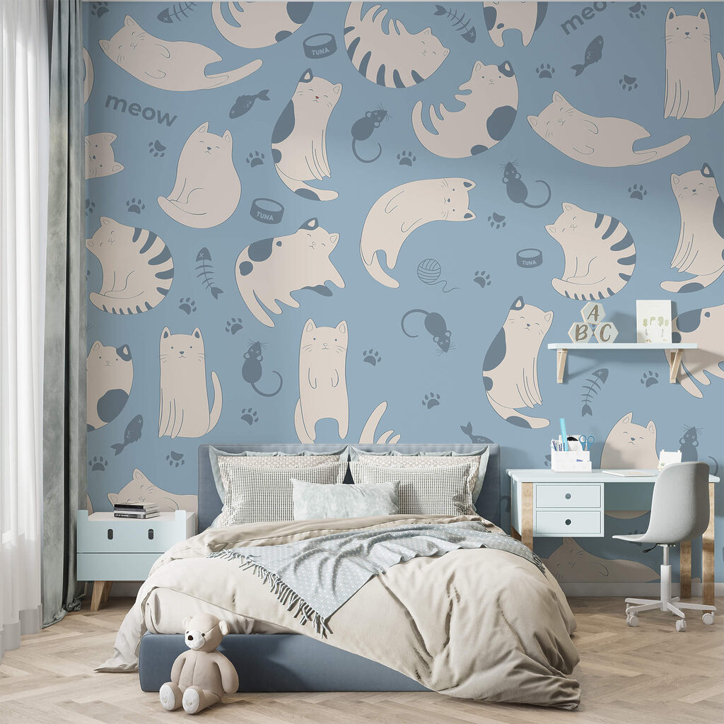 Μοτίβο γατών και γατάκια