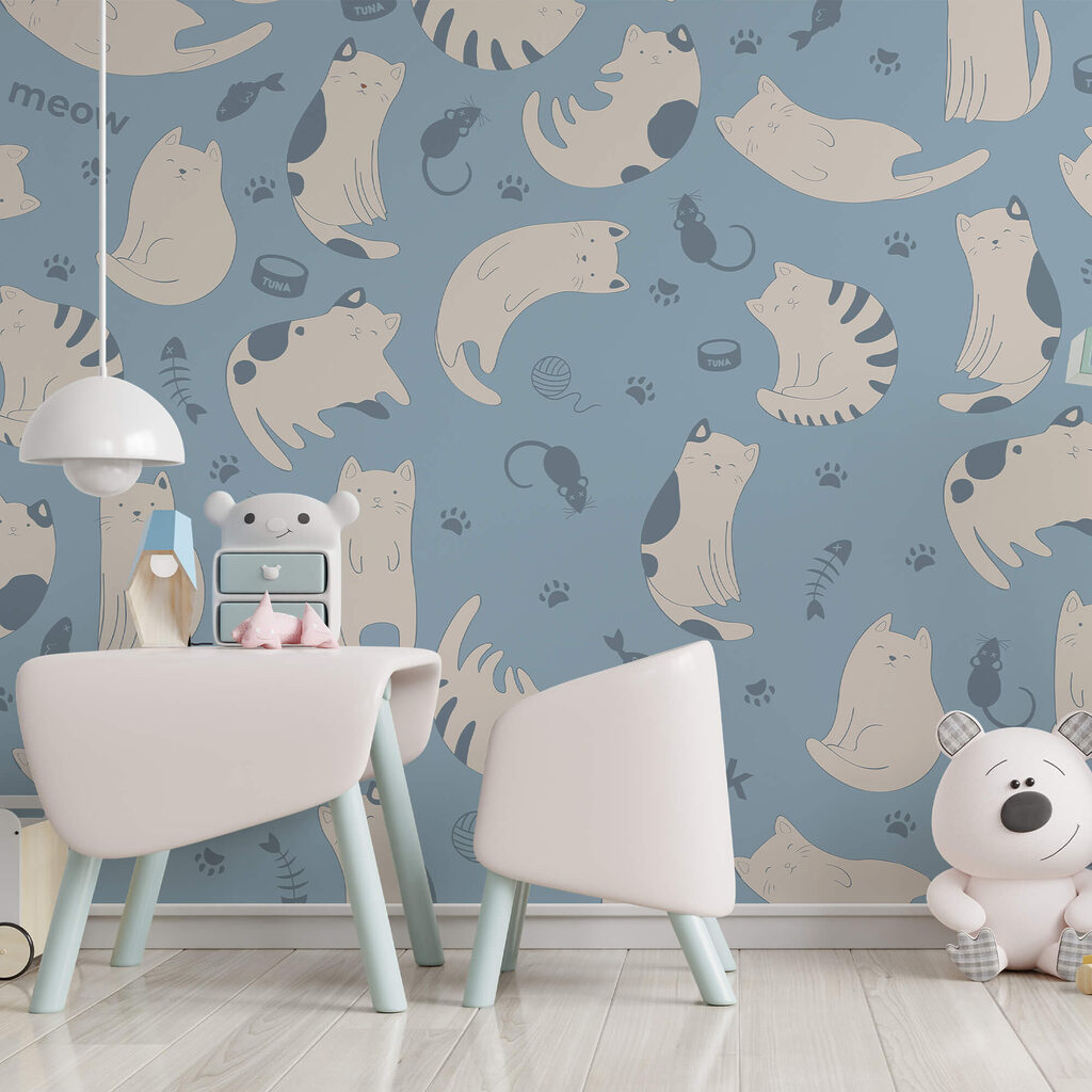 Μοτίβο γατών και γατάκια