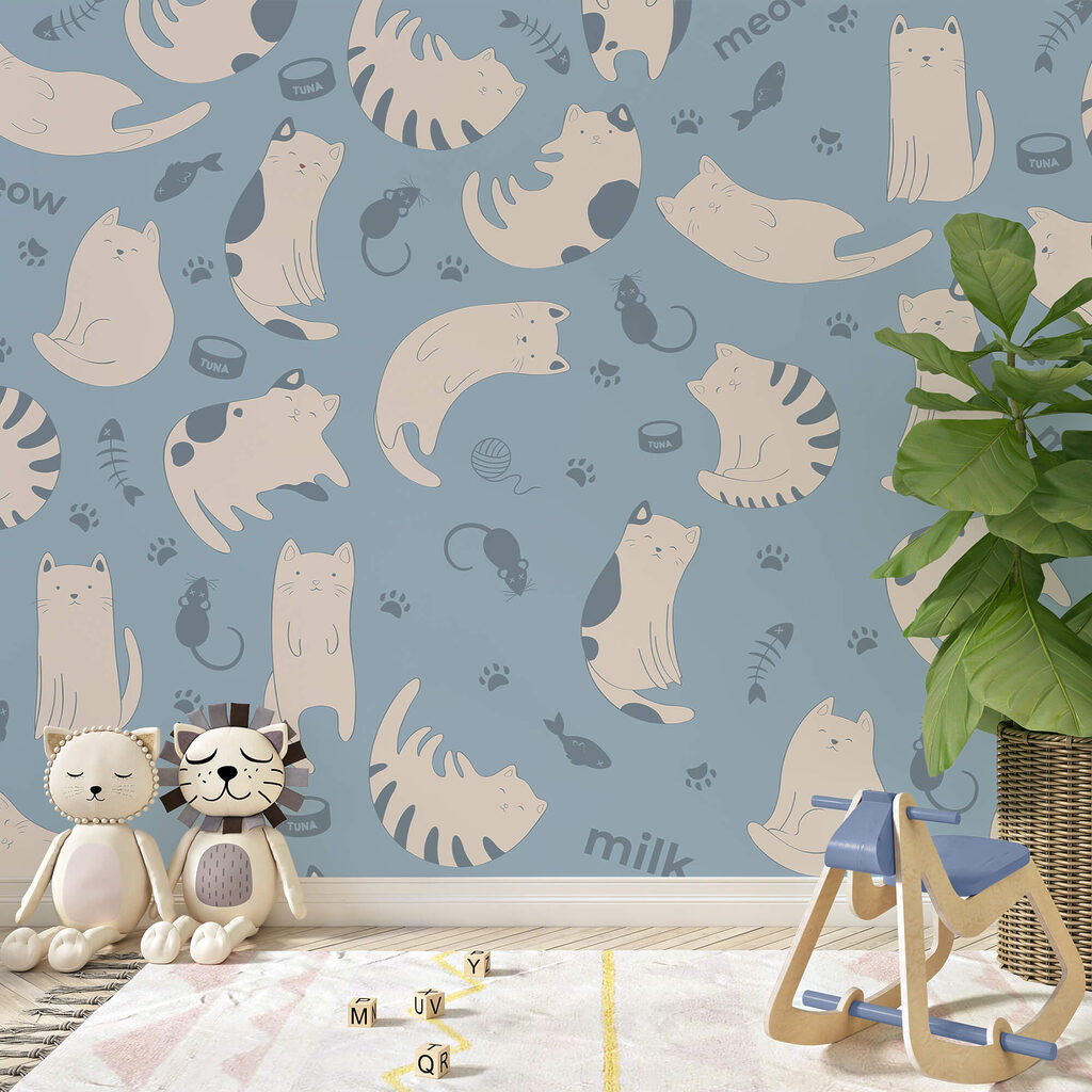 Μοτίβο γατών και γατάκια