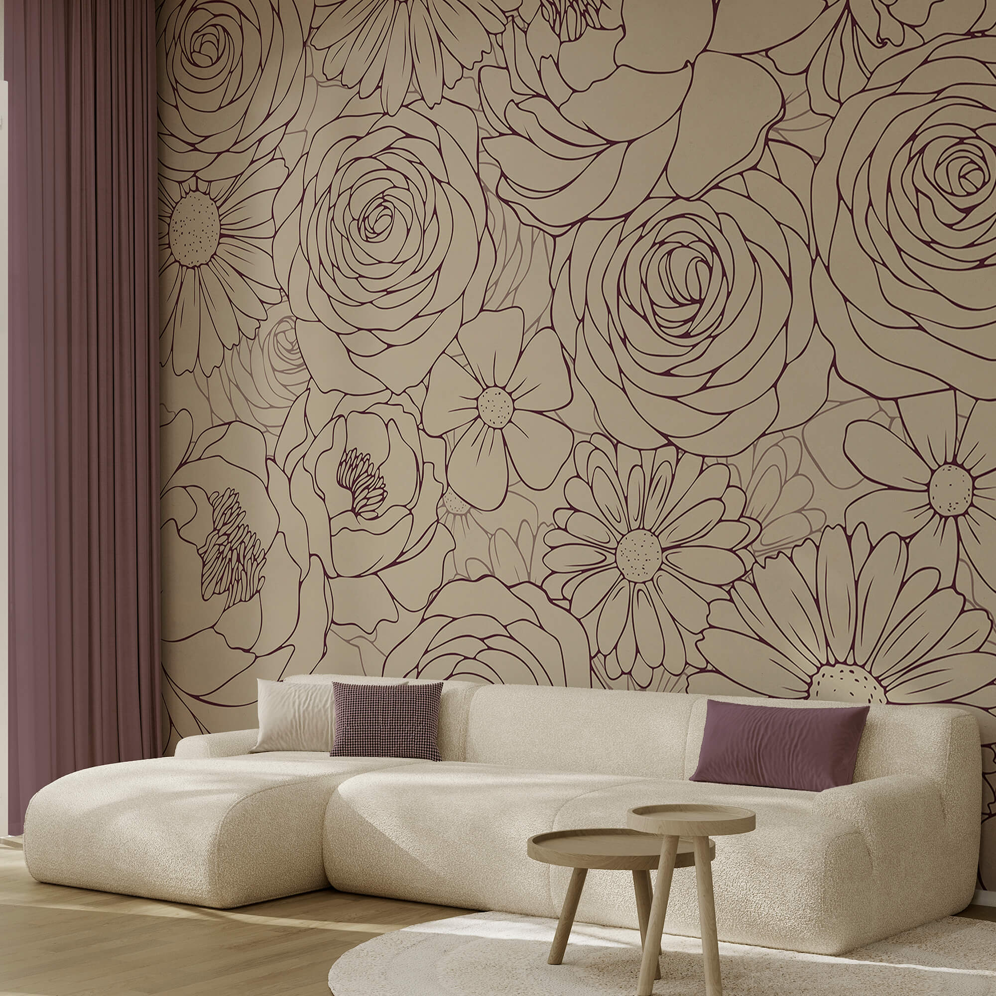 Floral μοτίβο σε απαλές αποχρώσεις