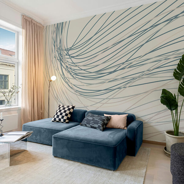 Ταπετσαρίες Οι ρέουσες γραμμές δημιουργούν έναν απαλό ρυθμό
