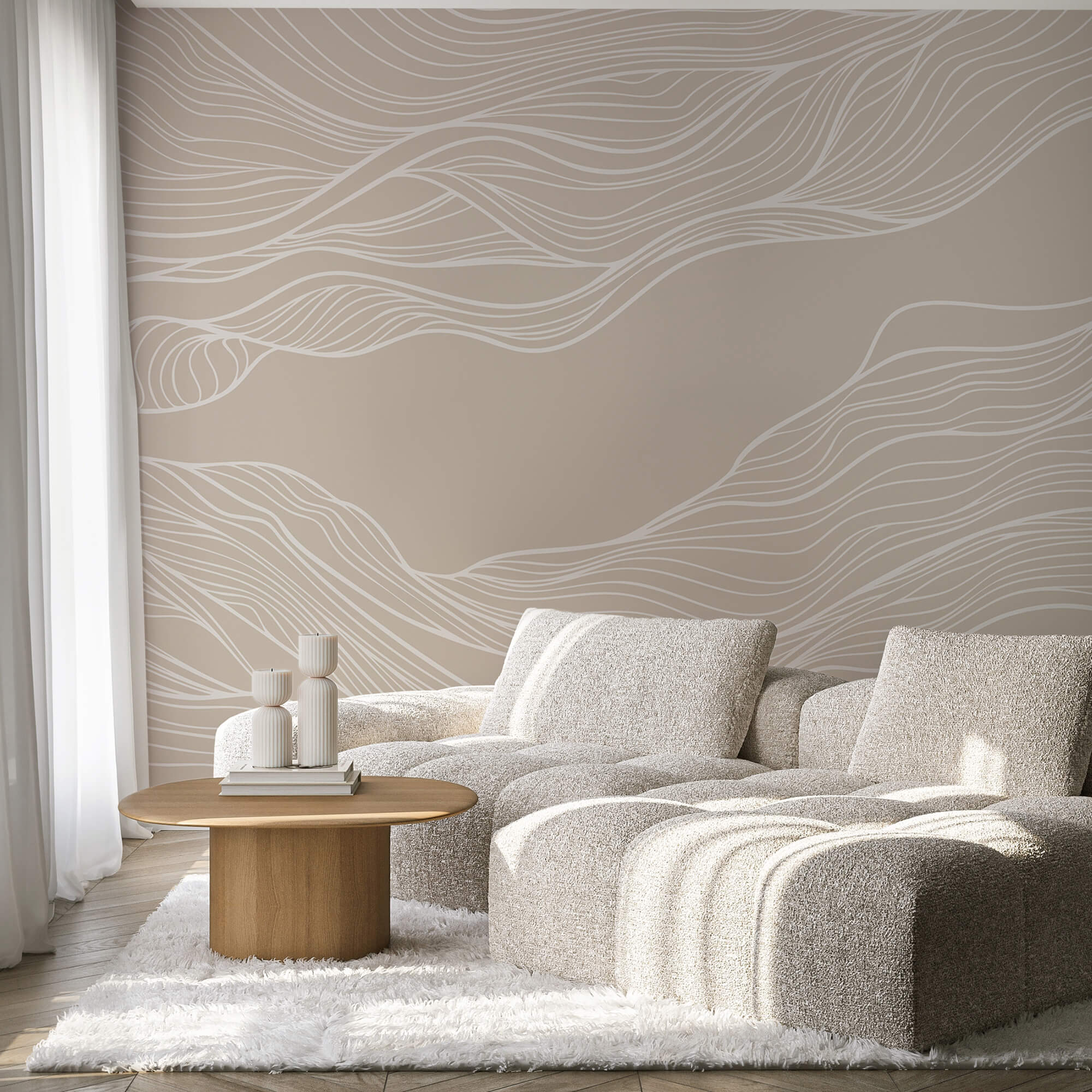 Λευκές γραμμές σε καφέ φόντο