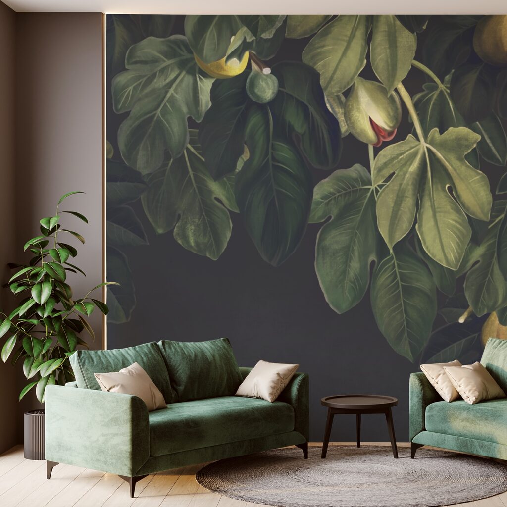 Πλούσιο φύλλωμα με ζωντανή εμφάνιση καρπών