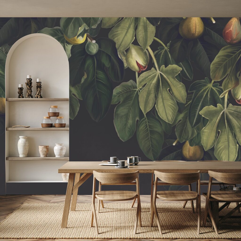 Πλούσιο φύλλωμα με ζωντανή εμφάνιση καρπών