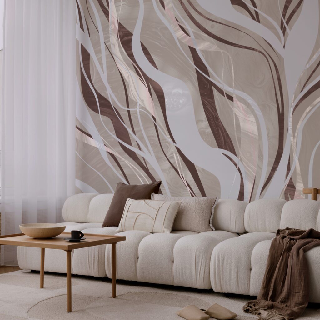 Καφέ και λευκά στροβιλίσματα