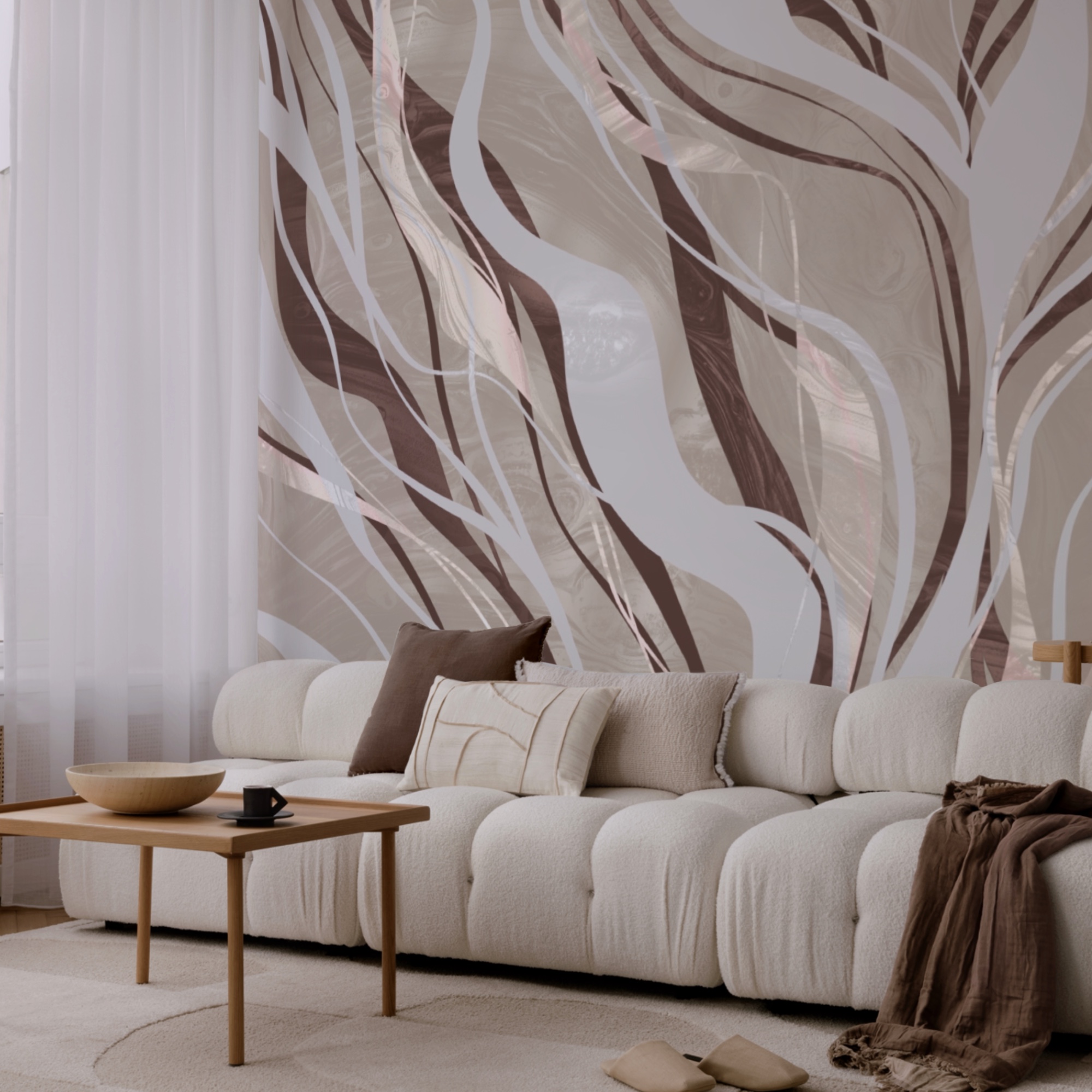 Καφέ και λευκά στροβιλίσματα