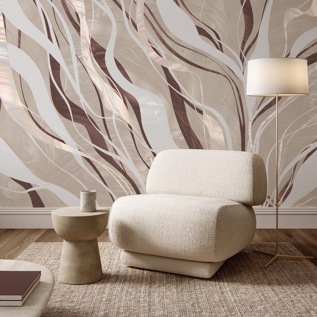 Καφέ και λευκά στροβιλίσματα