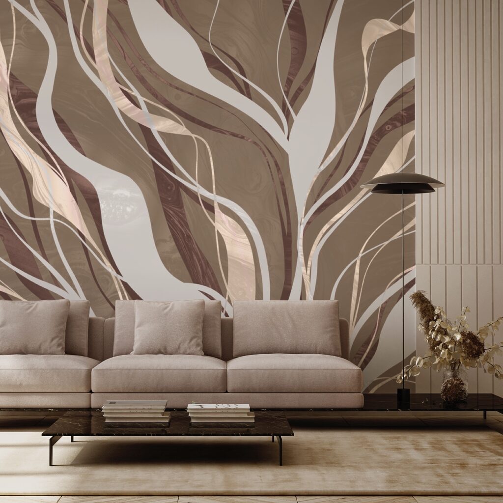 Καφέ και λευκά στροβιλίσματα