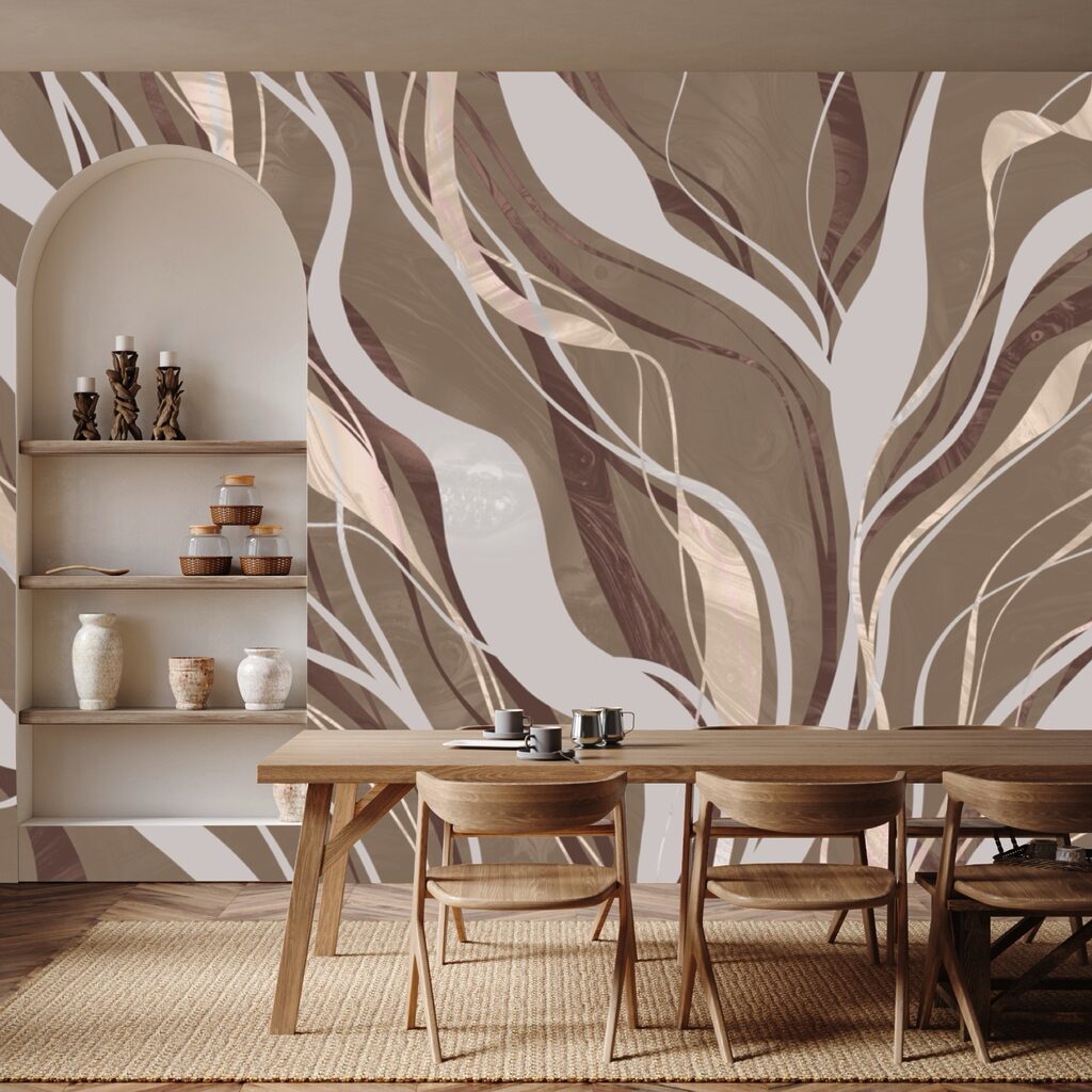 Καφέ και λευκά στροβιλίσματα