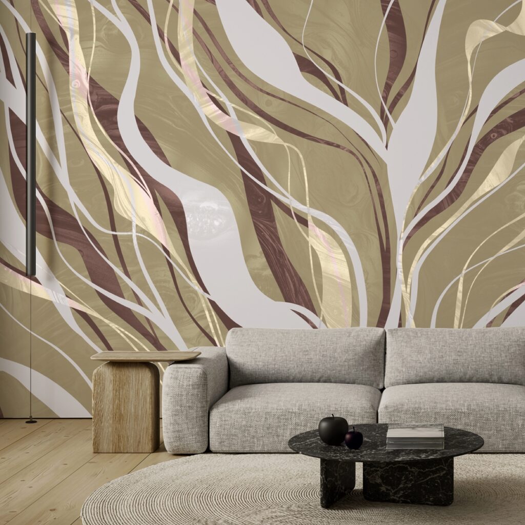 Καφέ και λευκά στροβιλίσματα