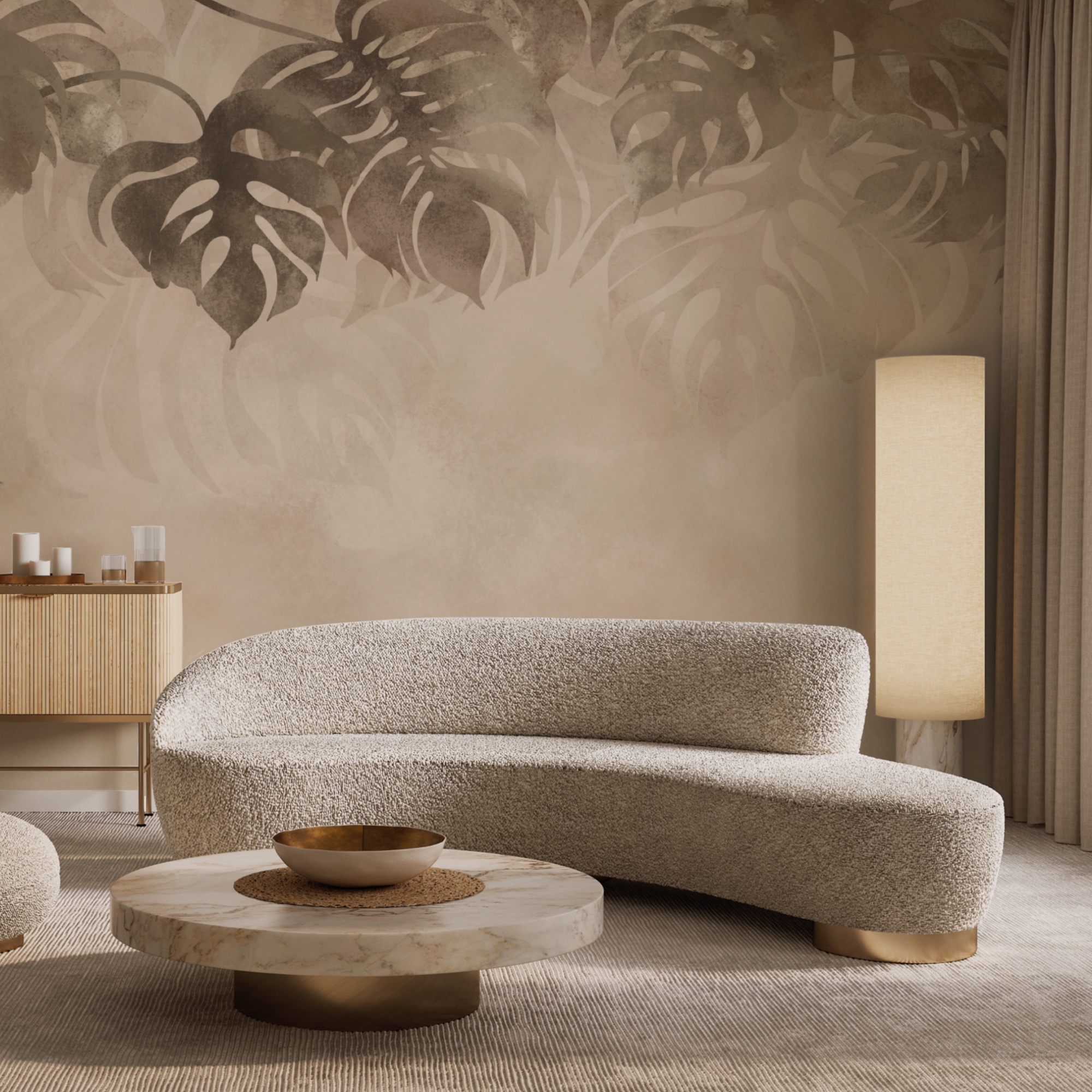 Κομψό φύλλωμα σε απαλό φόντο