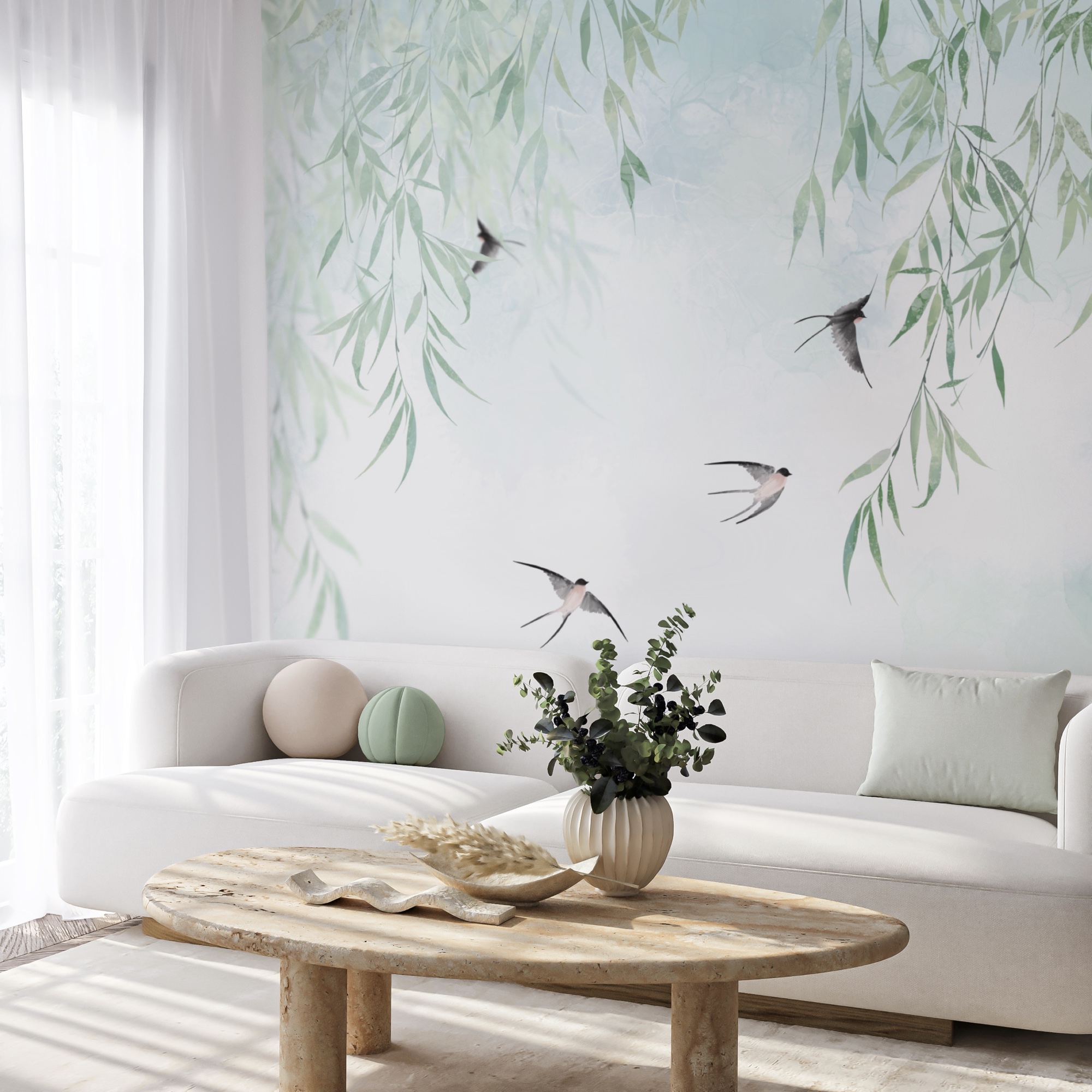 Πουλιά που πετούν στον ουρανό