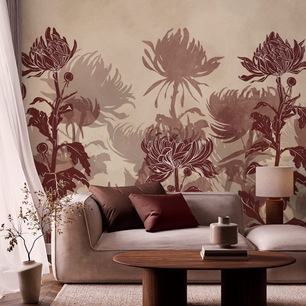 Σχέδιο λουλουδιών και φύλλων