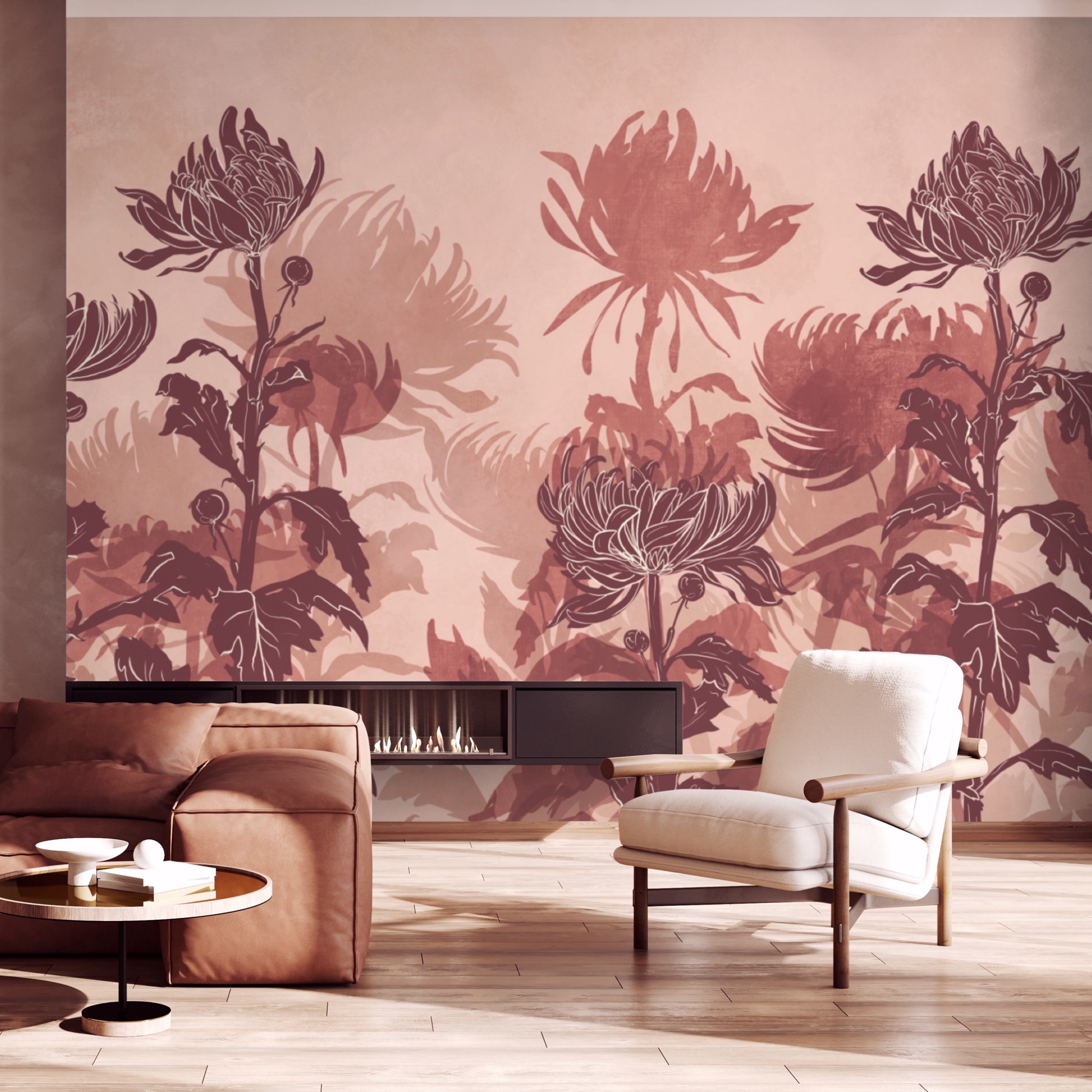 Σχέδιο λουλουδιών και φύλλων