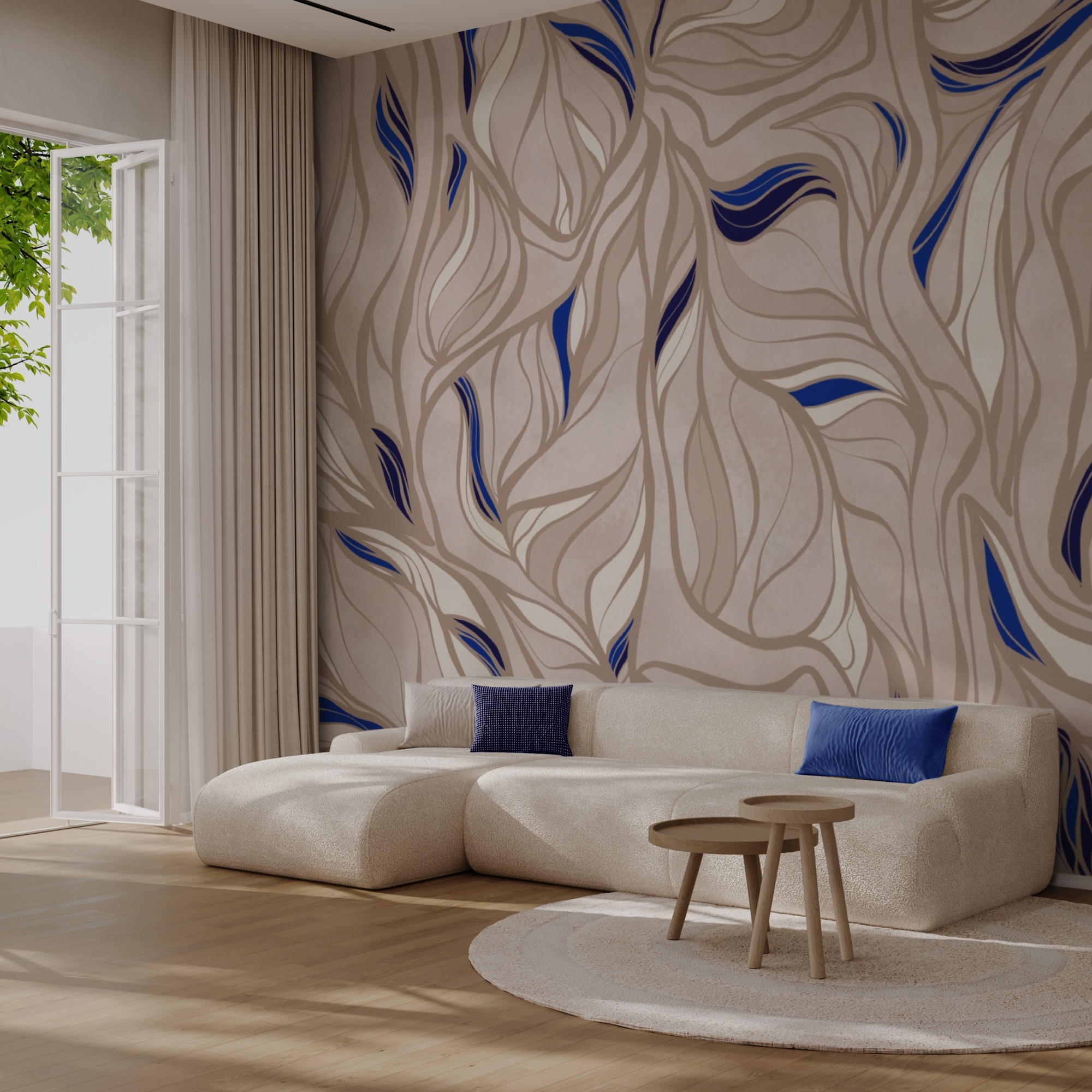 Μοτίβο μπλε και μαυρισμένων γραμμών