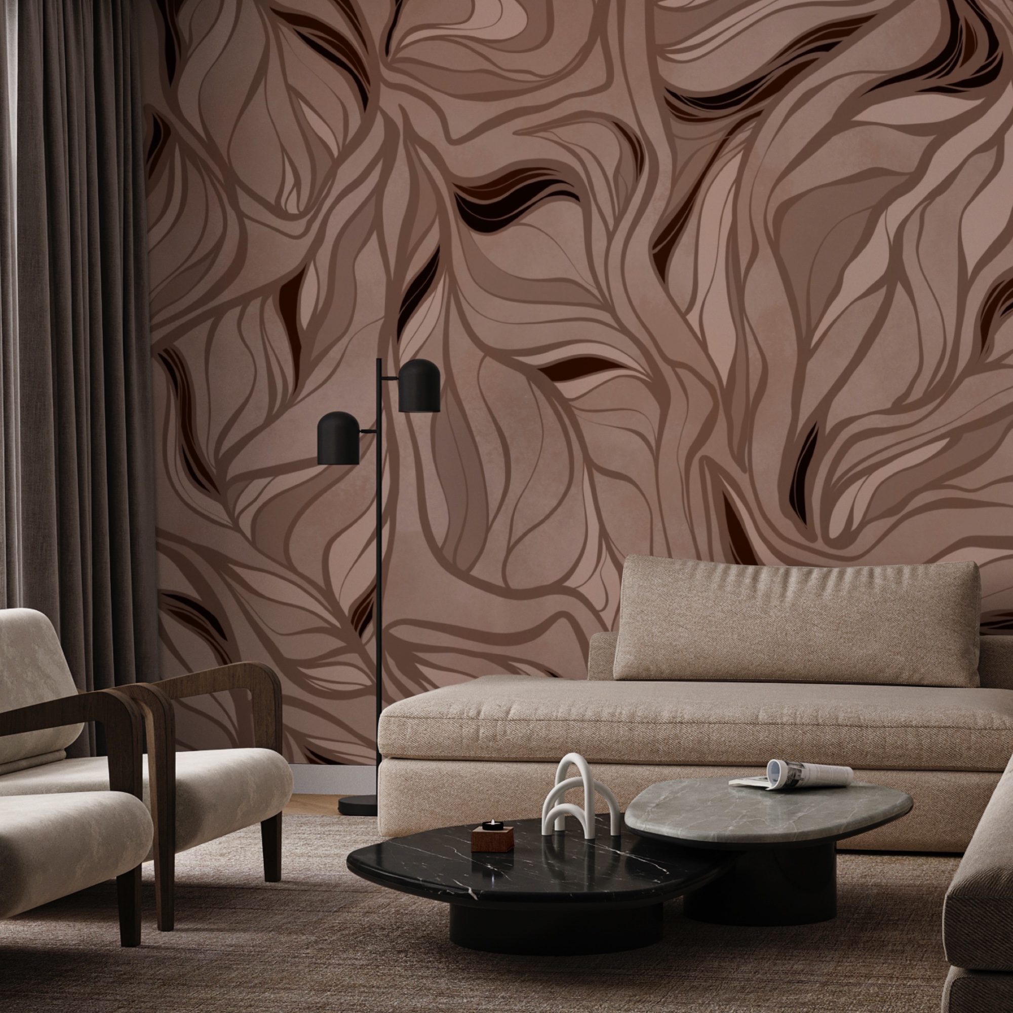 Καφέ και μαύρο μοτίβο