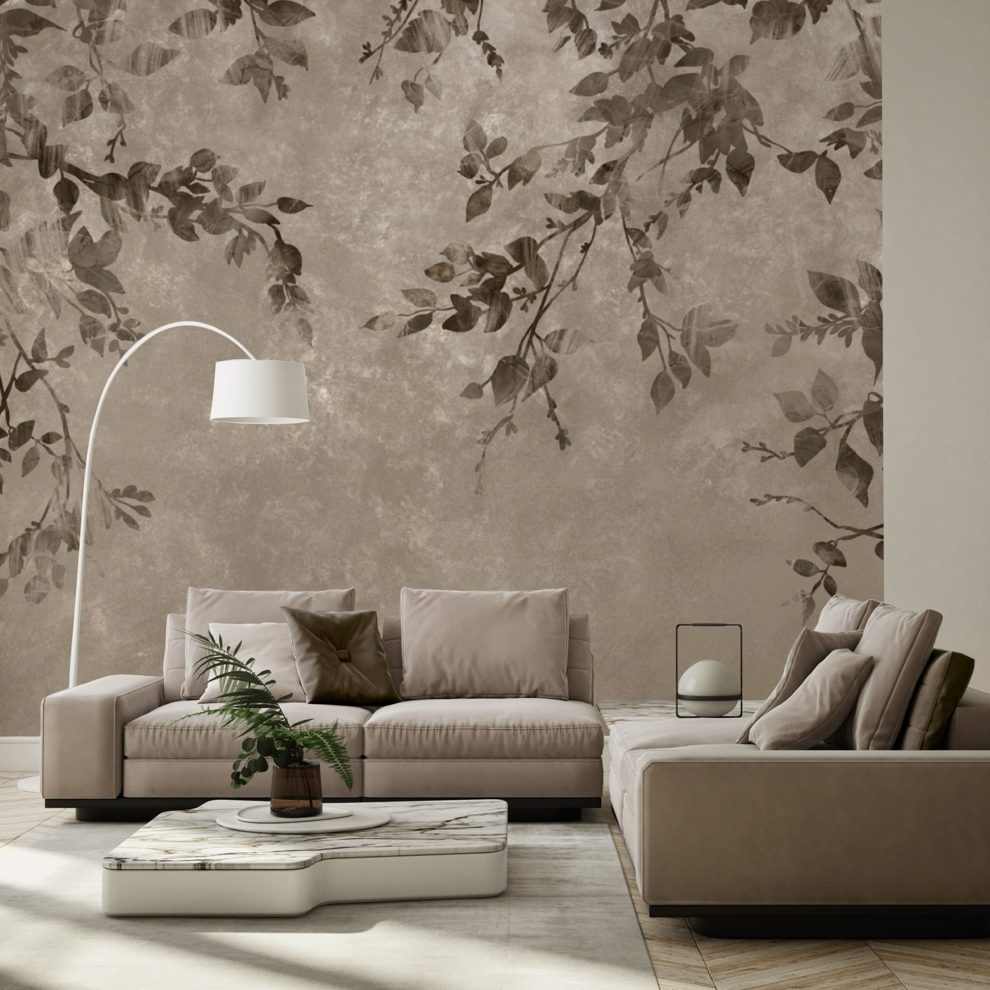 Κλαδιά δέντρων με φύλλα