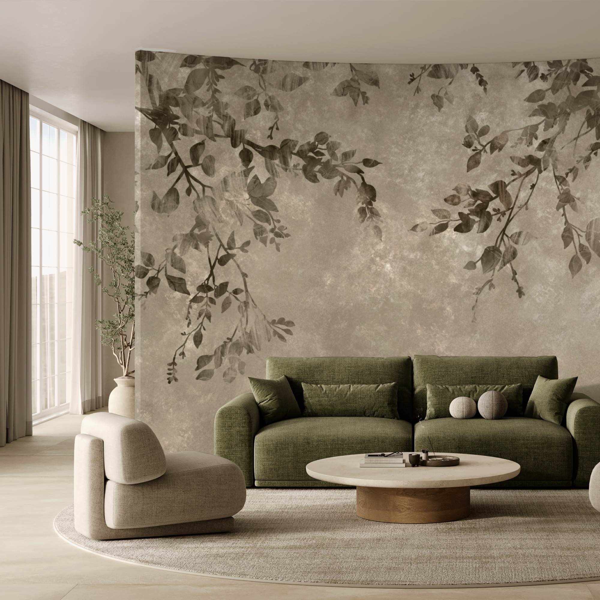 Κλαδιά δέντρων με φύλλα