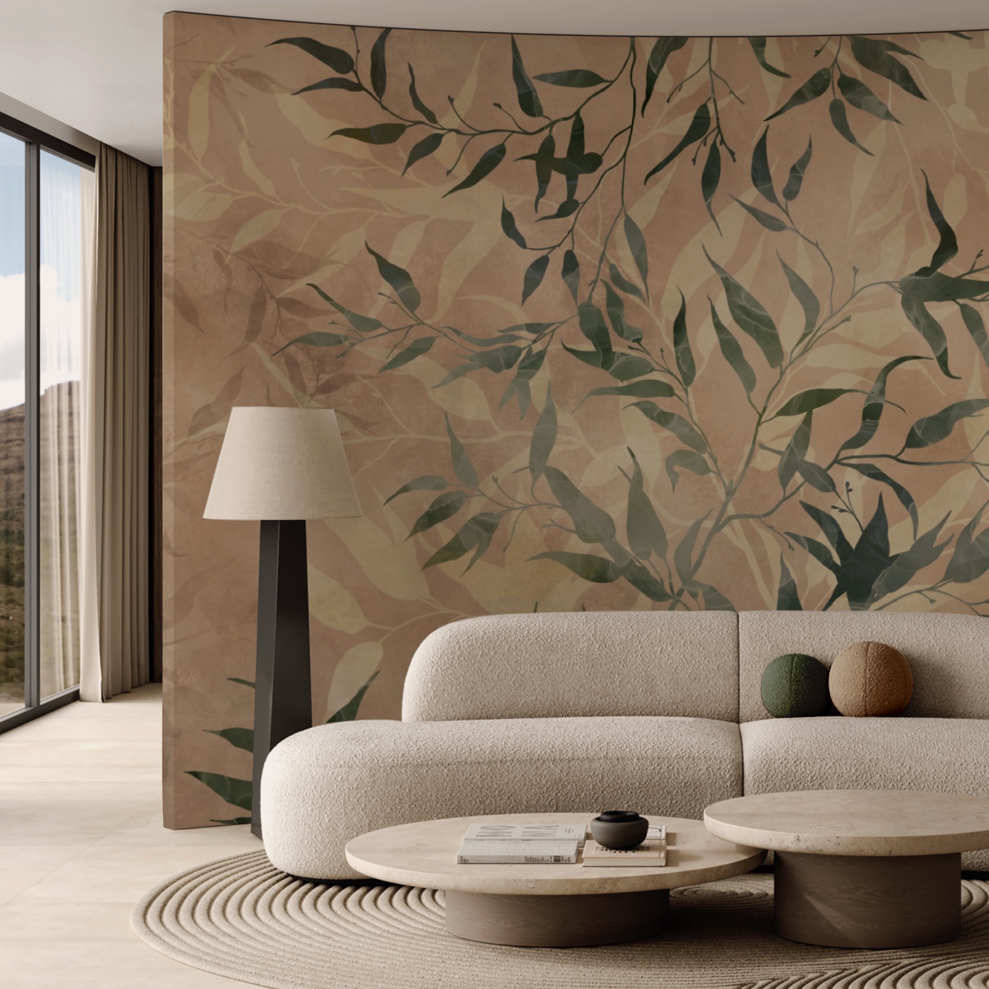 Φυσικό φύλλωμα σε φόντο με υφή