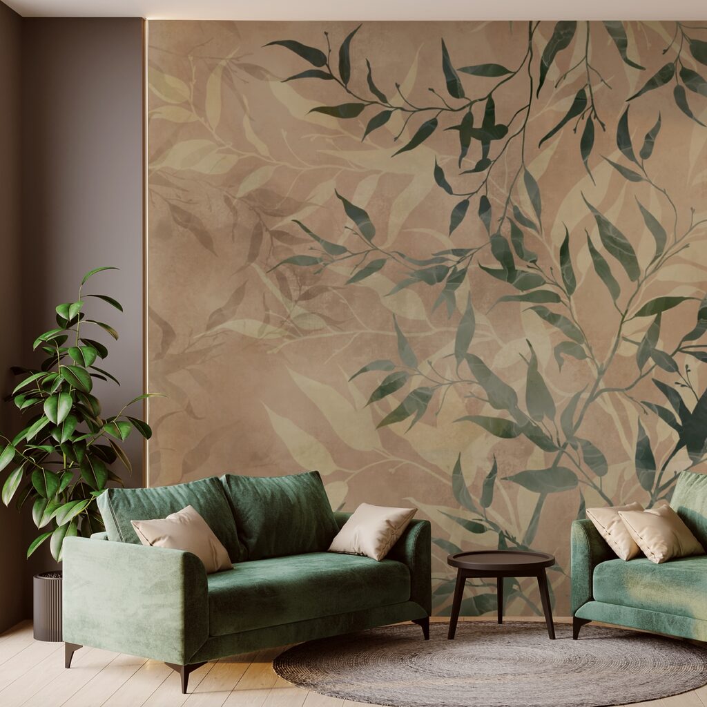 Φυσικό φύλλωμα σε φόντο με υφή