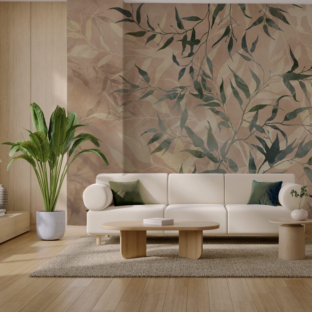 Φυσικό φύλλωμα σε φόντο με υφή