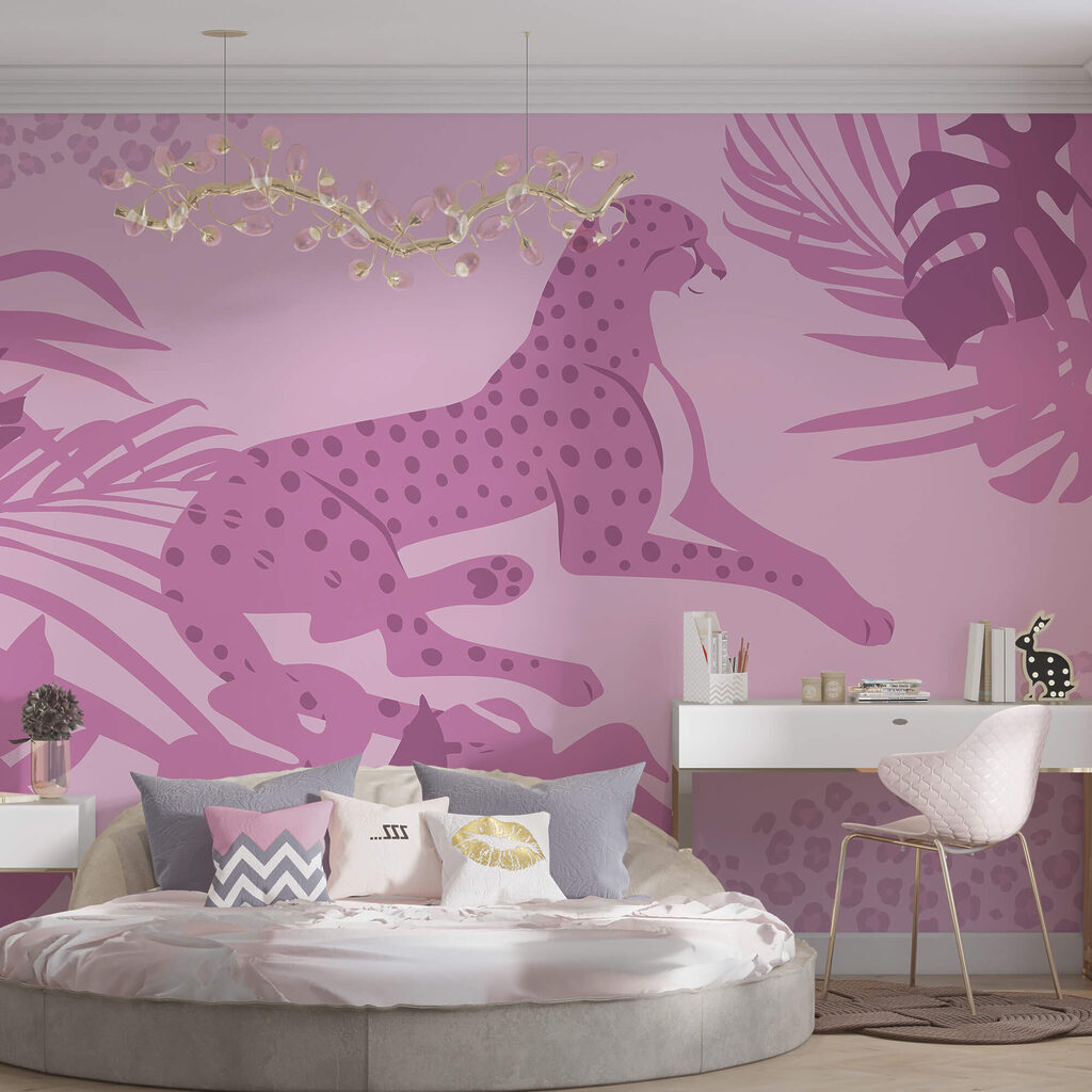 Μωβ τσιτάχ με ροζ κηλίδες