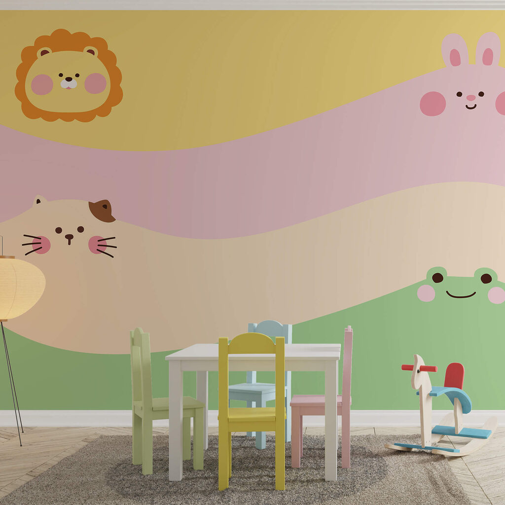 Ομάδα ζώων με ένα λιοντάρι και ένα λιοντάρι